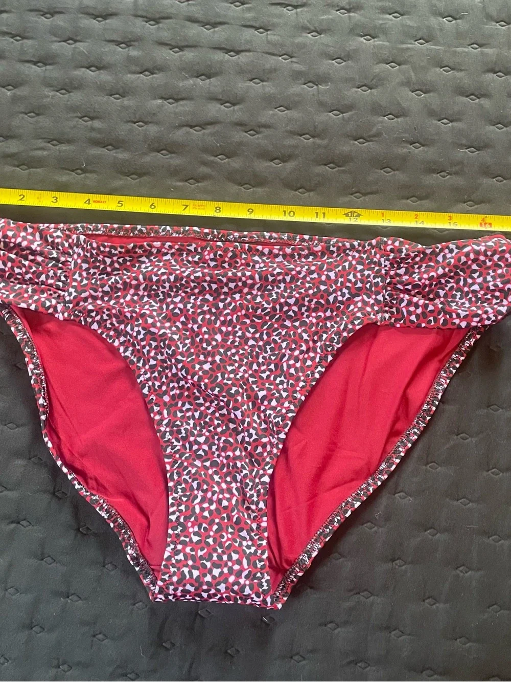 Amazon Essentials Red and Black Leopard-Print Bikini Bottoms XL